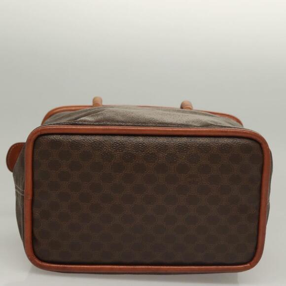 CELINE Macadam Canvas Hand Bag Pvc Leather Brown Gold - Picture 9 of 13